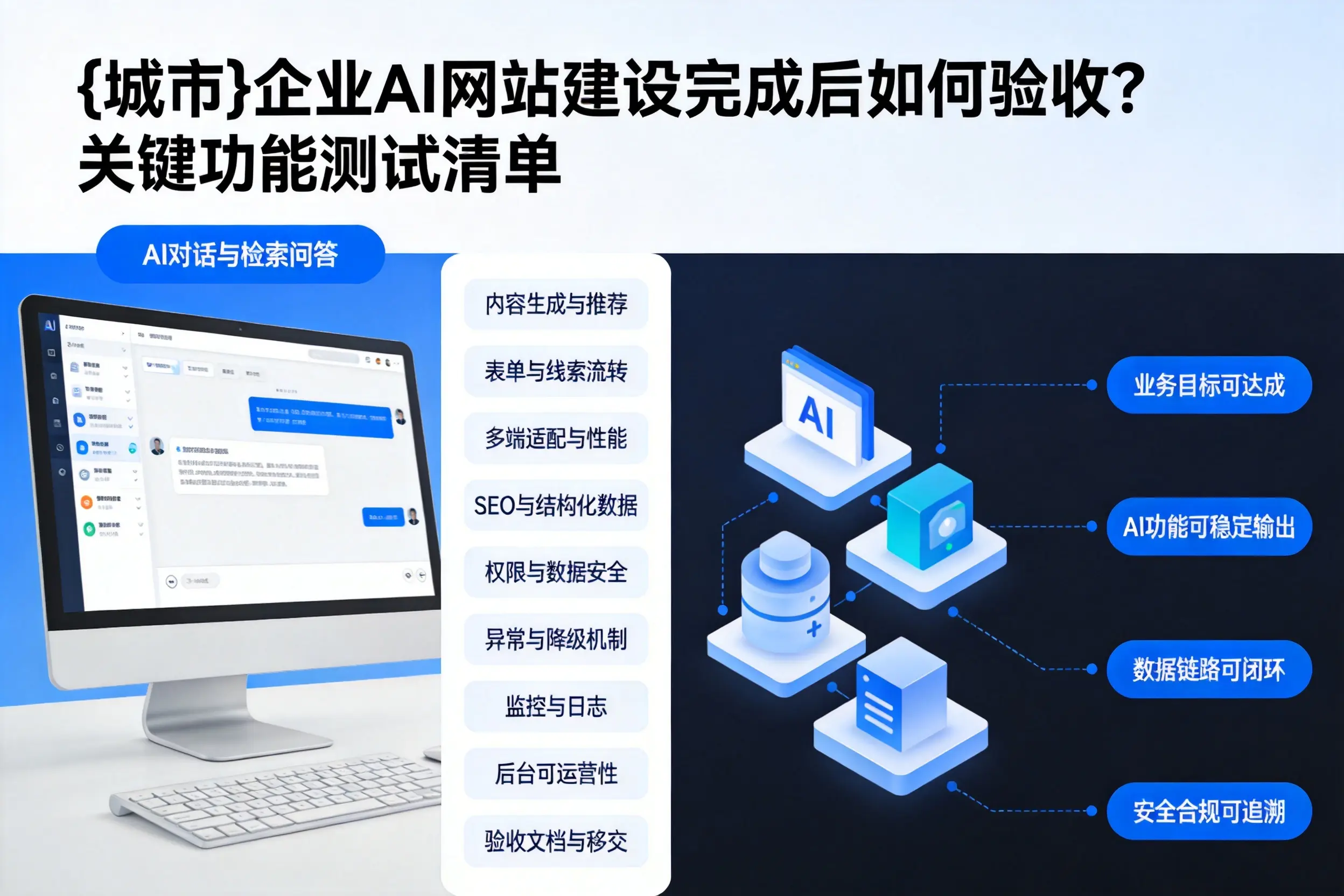 自贡企业AI网站建设完成后如何验收？关键功能测试清单