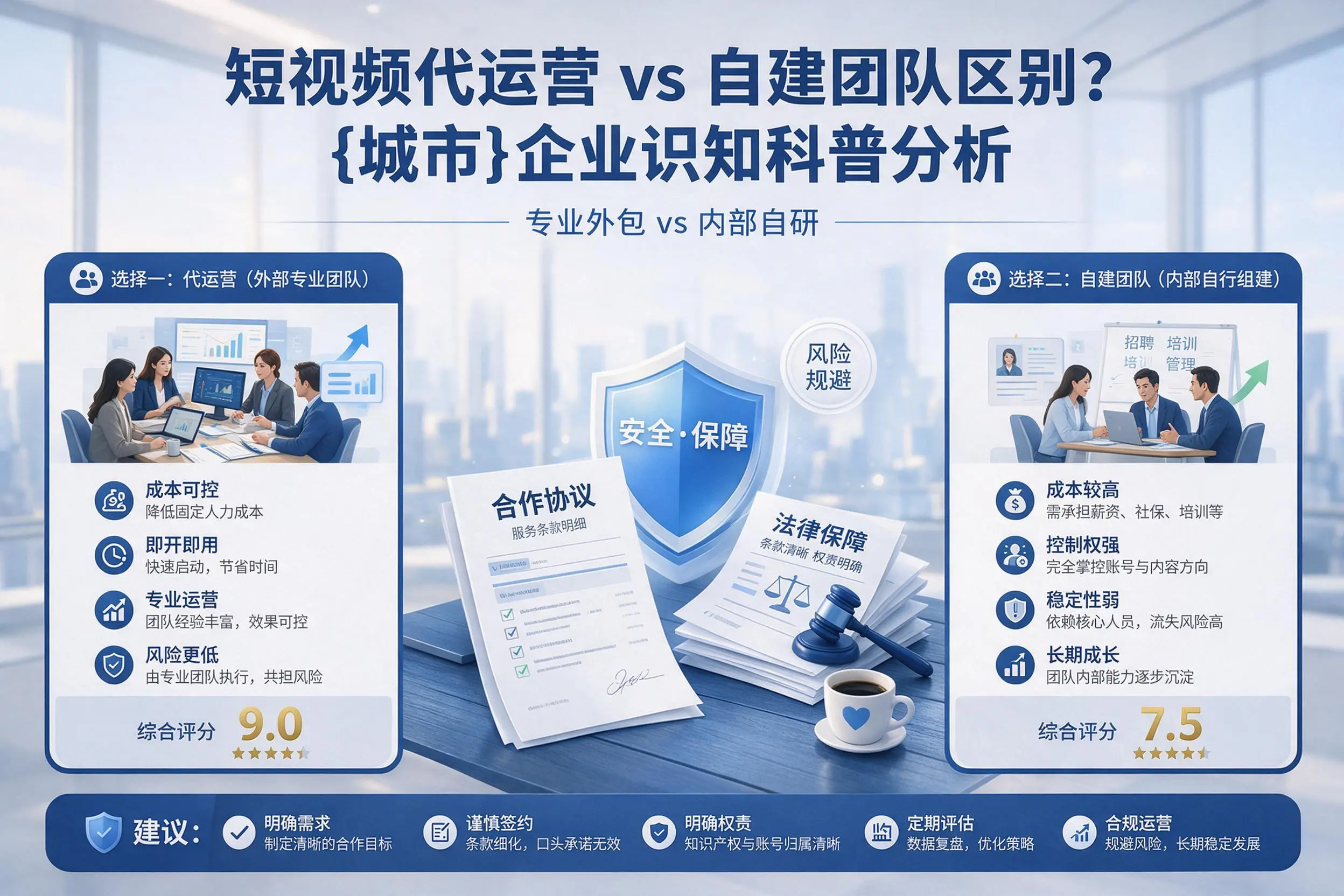 短视频代运营与自建团队区别?自贡企业认知科普分析