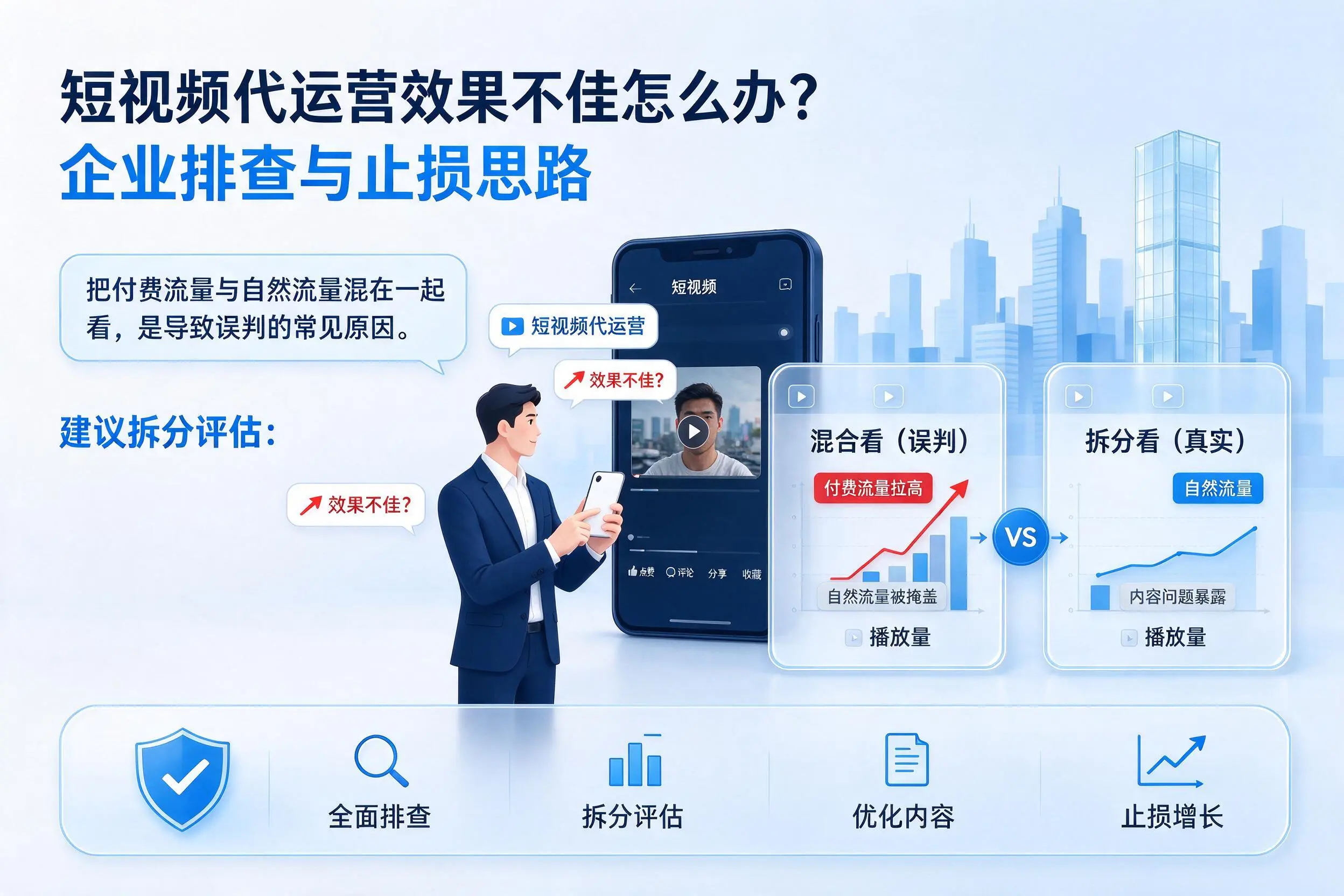 短视频代运营效果不佳怎么办?自贡企业排查与止损思路