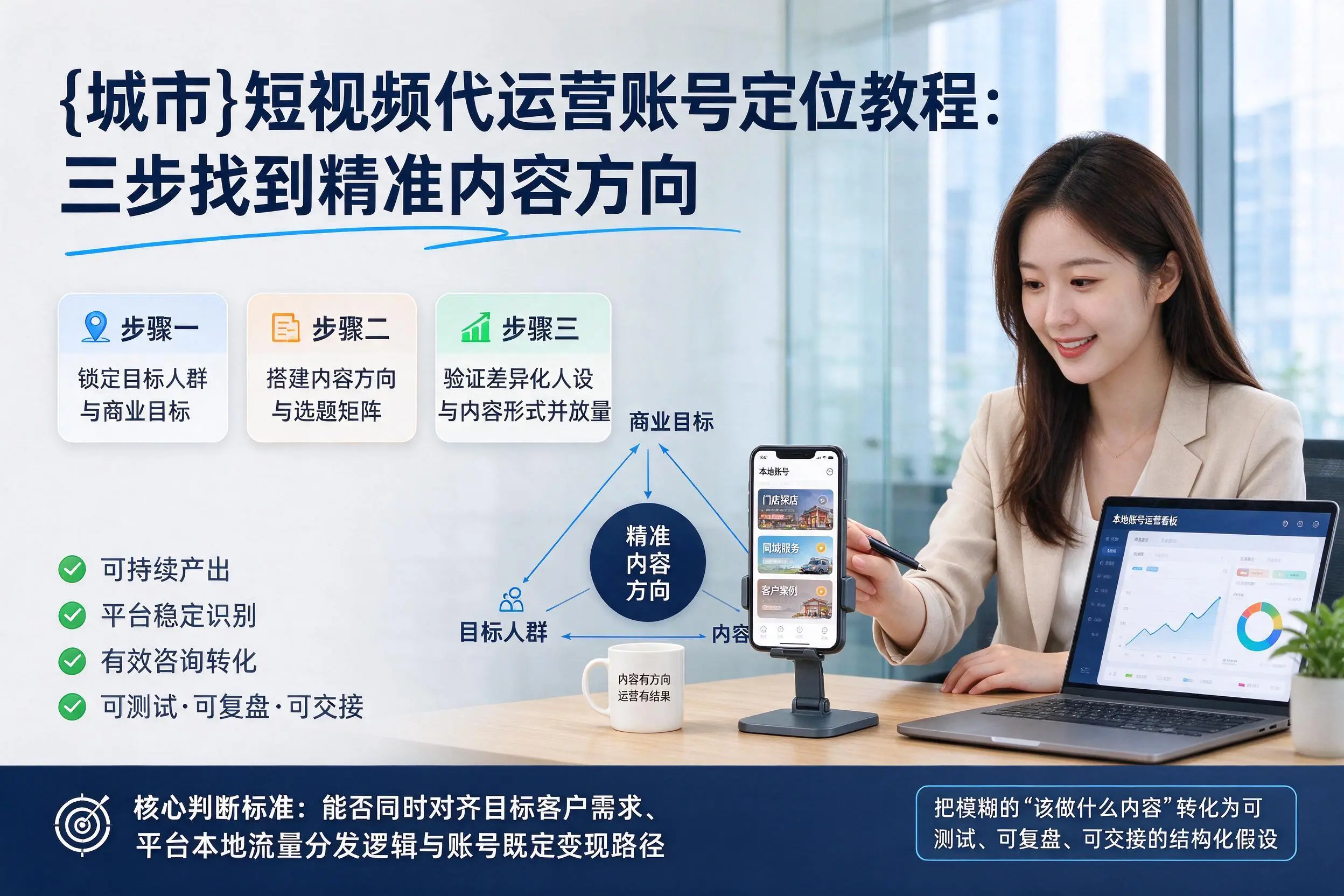 自贡短视频代运营账号定位教程:三步找到精准内容方向