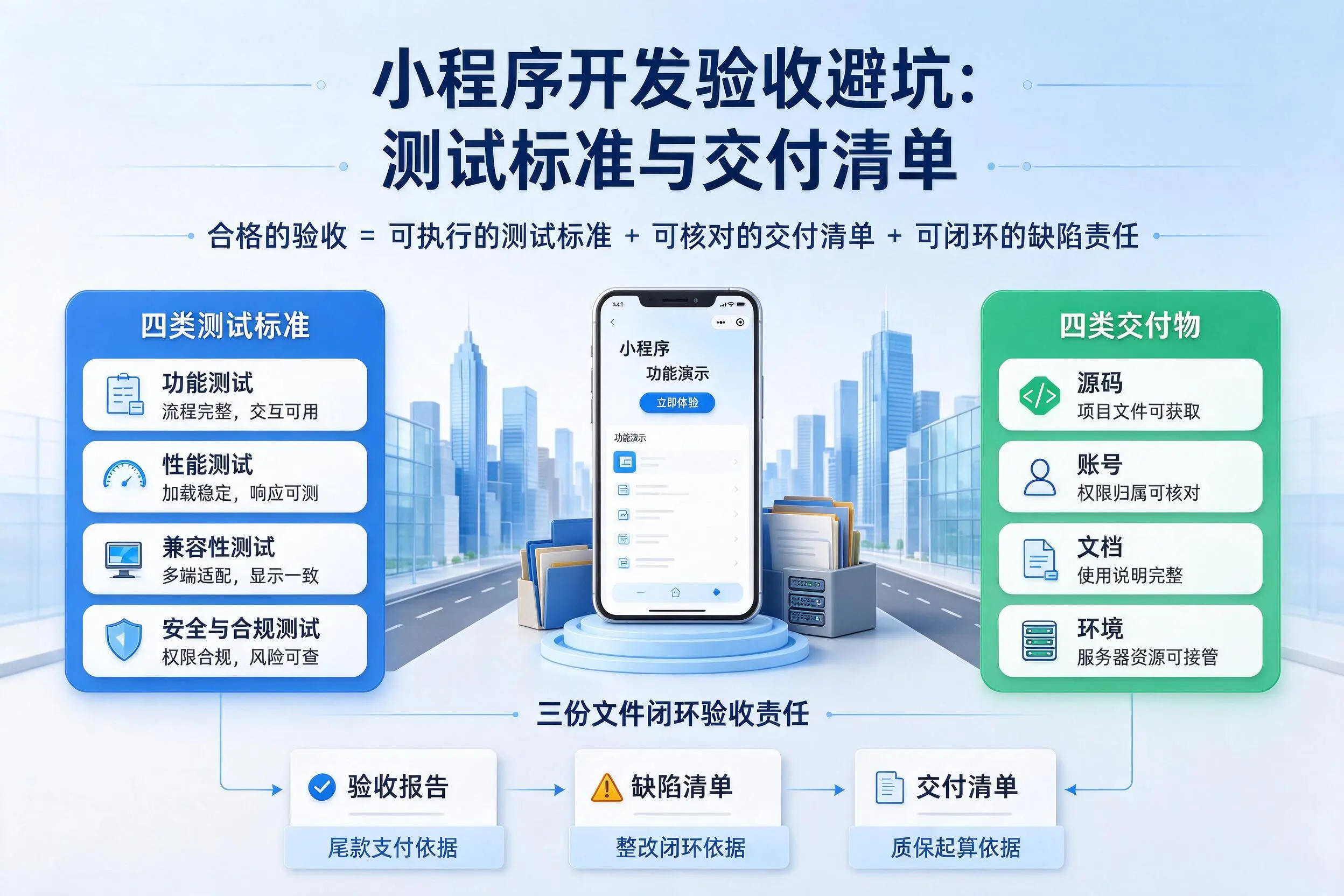 自贡小程序开发验收避坑:测试标准与交付清单