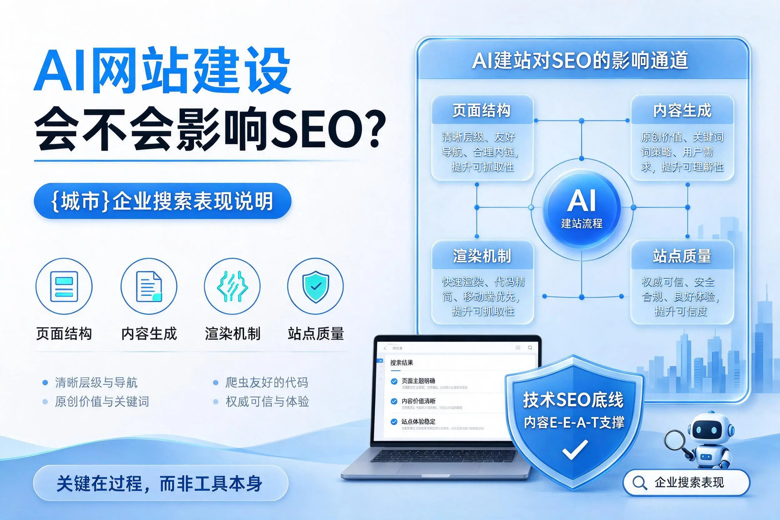 AI网站建设会不会影响SEO？自贡企业搜索表现说明