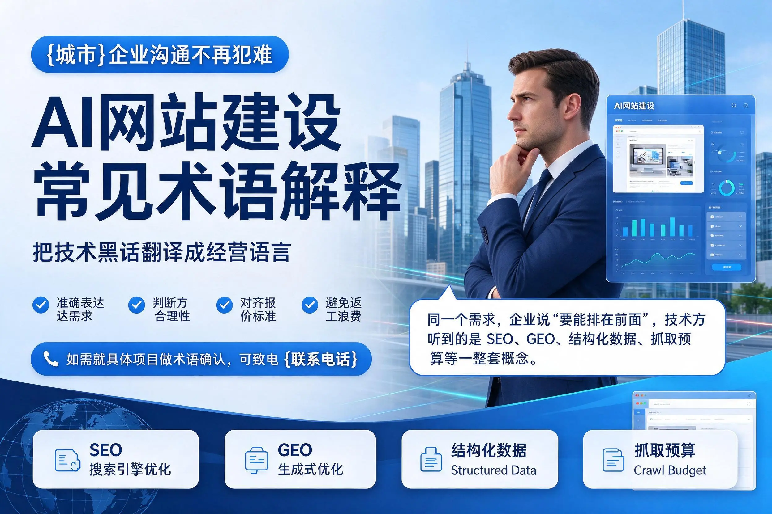AI网站建设常见术语解释，自贡企业沟通不再犯难